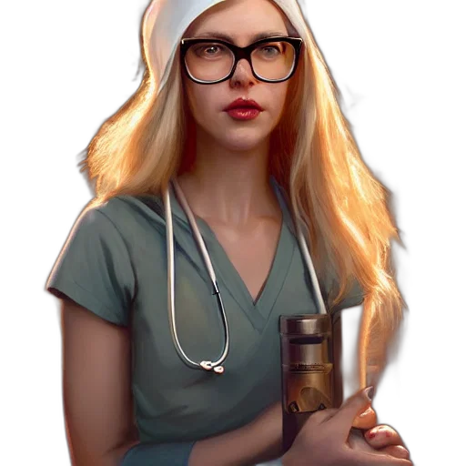 staff, face, dress, concept art, photorealistic, cartoon, fantasy art, epic transparent PNG cut-out