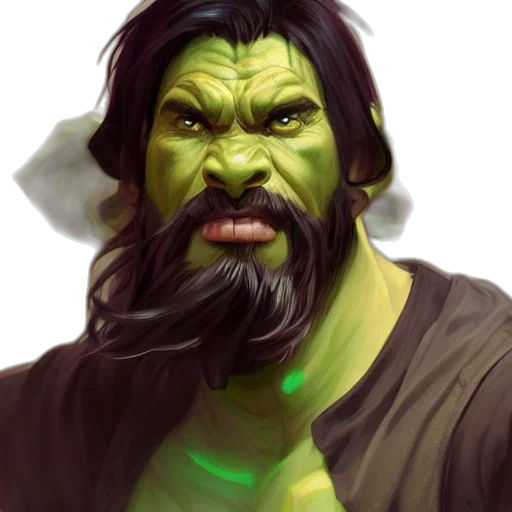 face, creature, staff, fantasy art transparent PNG cut-out