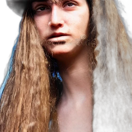 hat, hair, face, animal, photorealistic, fantasy art, concept art, 3d render transparent PNG cut-out
