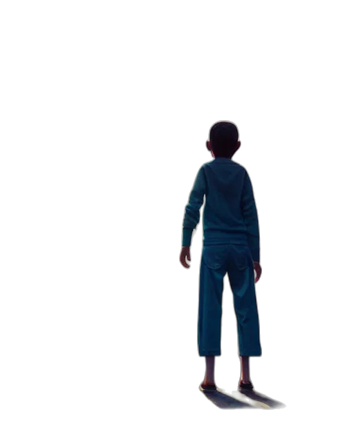 jacket, dress, robot, staff, 3d render, concept art, pixel art, photorealistic transparent PNG cut-out