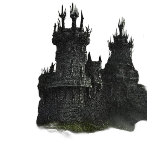 crown, dragon, building, concept art, fantasy art, 3d render, photorealistic, fog transparent PNG cut-out
