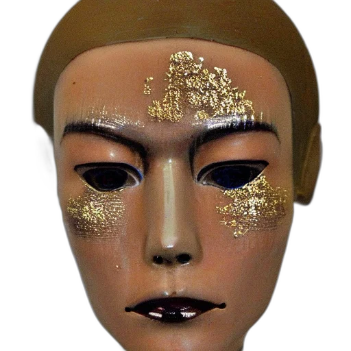 mask, face, jewelry, crown, 3d render, photorealistic, vaporwave, concept art transparent PNG cut-out