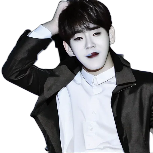 photorealistic, monochrome, dark, byun, baekyhun, exo, drowning, body transparent PNG cut-out