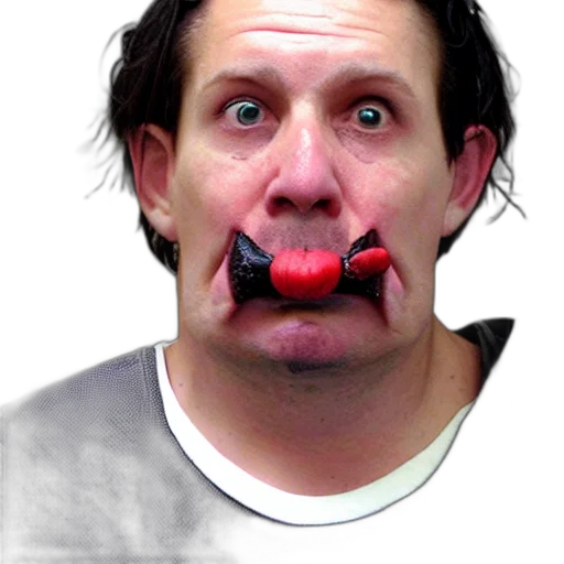 mask, face, staff, creature, photorealistic, 3d render, inmate, chicken transparent PNG cut-out
