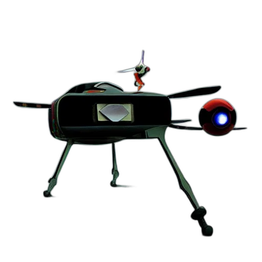 robot, weapon, staff, 3d render transparent PNG cut-out