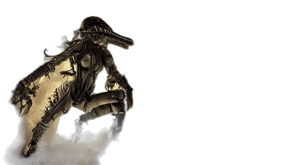 dragon, robot, creature, weapon, concept art, fantasy art, comic book art, photorealistic transparent PNG cut-out