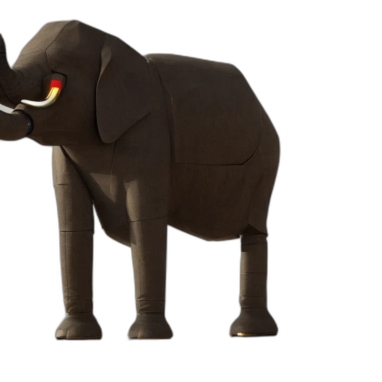 animal, creature, staff, 3d render, concept art, photorealistic, robotic, elephant transparent PNG cut-out