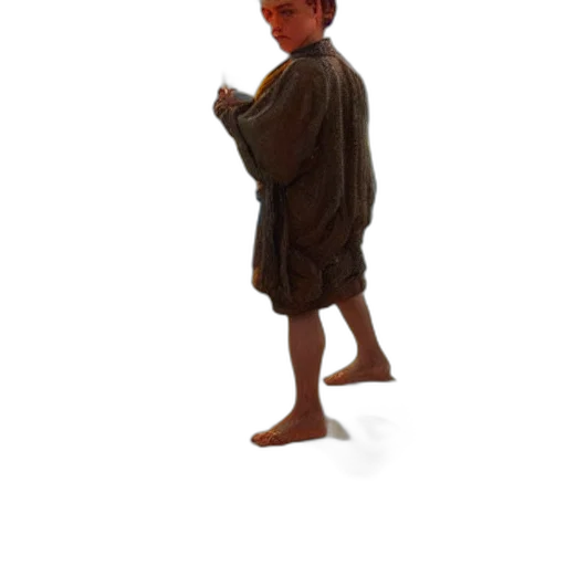 staff, creature, jacket, weapon, 3d render, concept art, photorealistic, pixel art transparent PNG cut-out