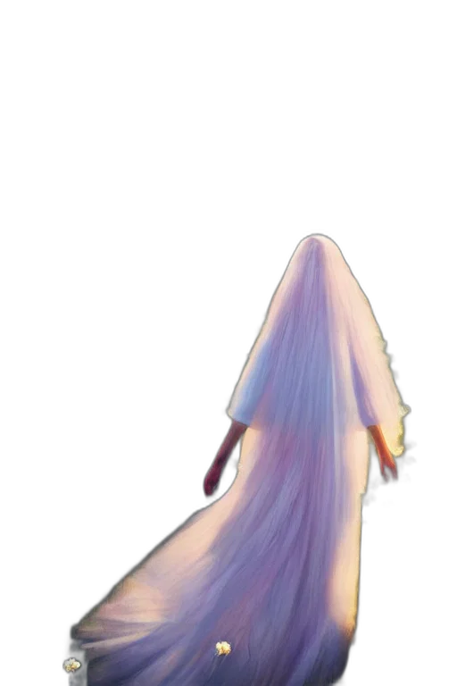 dress, hair, crown, staff transparent PNG cut-out