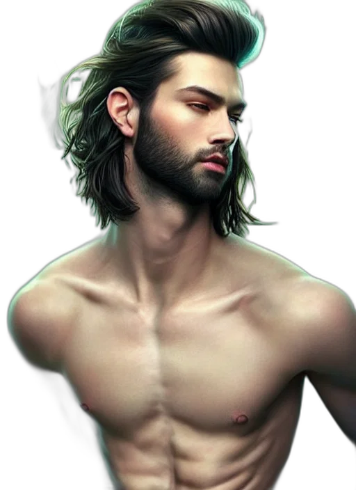hair, face, photorealistic, fantasy art, oil painting, watercolor, beautiful, portrait transparent PNG cut-out