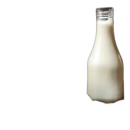 bottle, food, animal, weapon, 3d render, photorealistic, dirty, milk transparent PNG cut-out