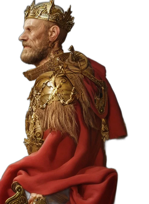 crown, jacket, face, staff transparent PNG cut-out