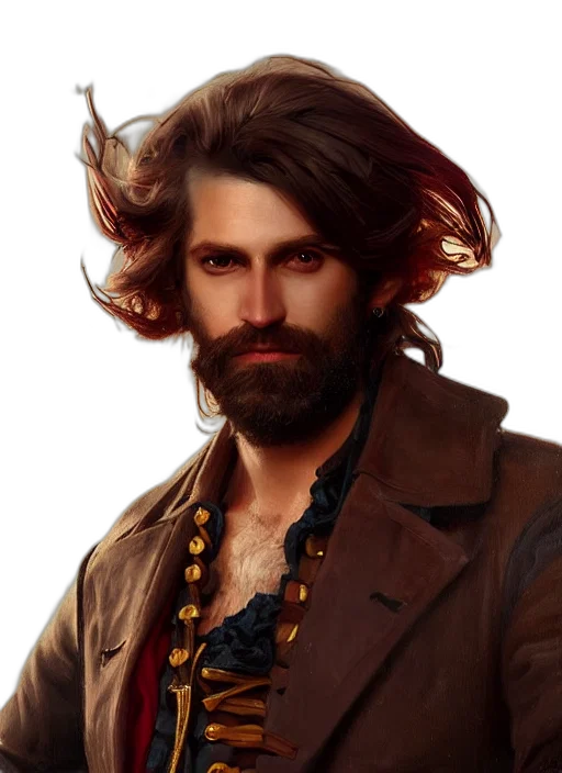 hair, jacket, photorealistic, fantasy art transparent PNG cut-out