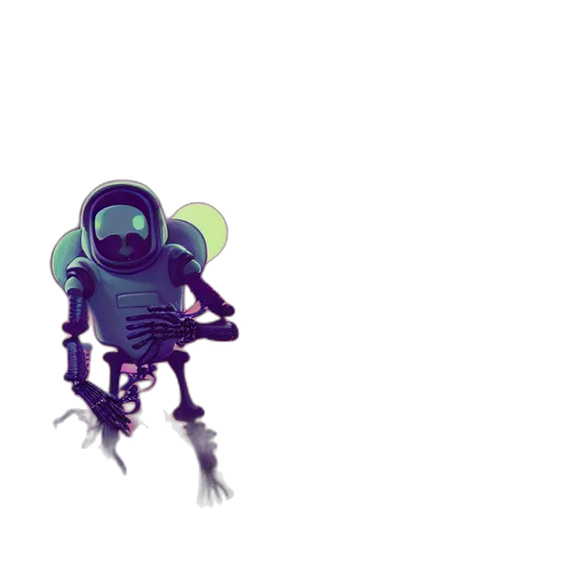 robot, creature, mask, staff transparent PNG cut-out
