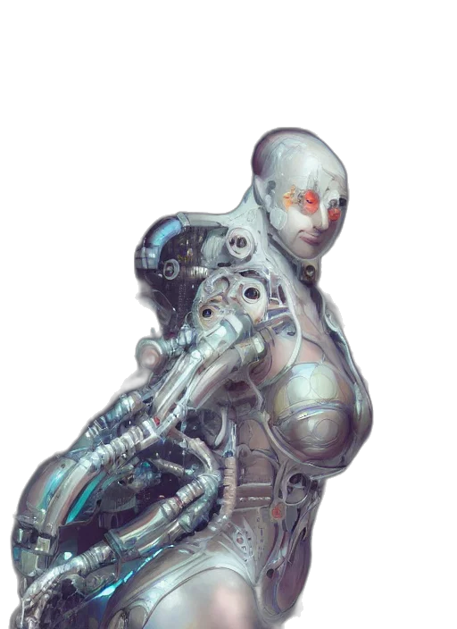 robot, dress, creature, face transparent PNG cut-out