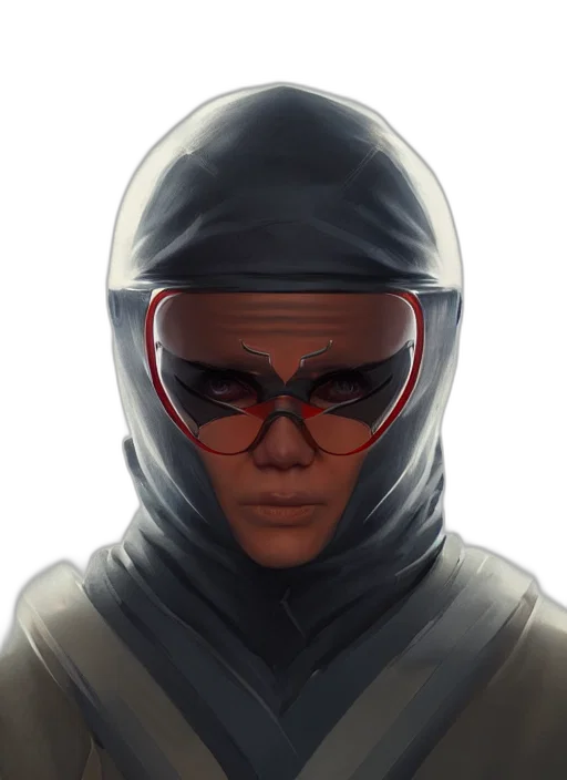 face, mask, jacket, staff transparent PNG cut-out