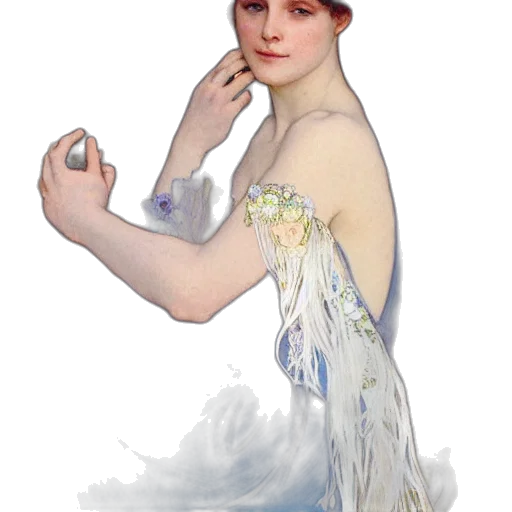 dress, staff, hat, jewelry transparent PNG cut-out