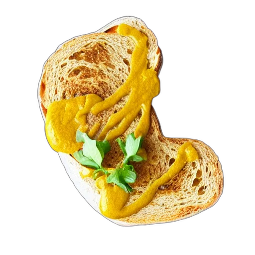 food, mask, hat, crown, photorealistic, 3d render, golden, artisan transparent PNG cut-out