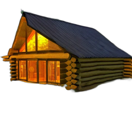 building, furniture, 3d render, concept art, photorealistic, fantasy art, night, forest transparent PNG cut-out