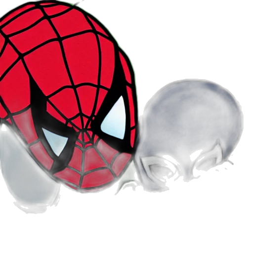 mask, concept art, 3d render, comic book art, photorealistic, alien, hugging, spiderman transparent PNG cut-out