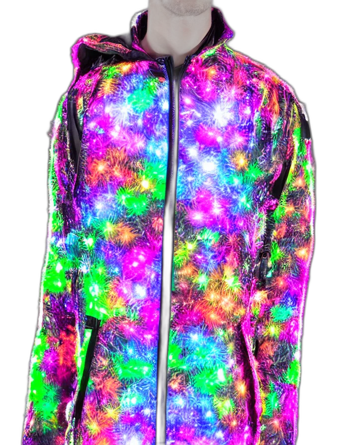 jacket, dress, vaporwave, cyberpunk transparent PNG cut-out