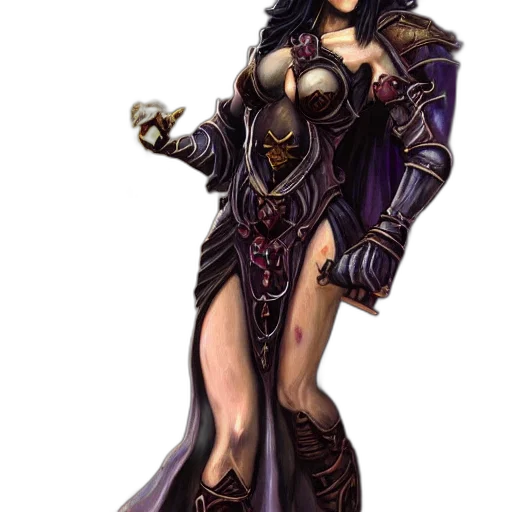 dress, fantasy art, concept art, comic book art, pixel art, dark, elf, sorceress transparent PNG cut-out
