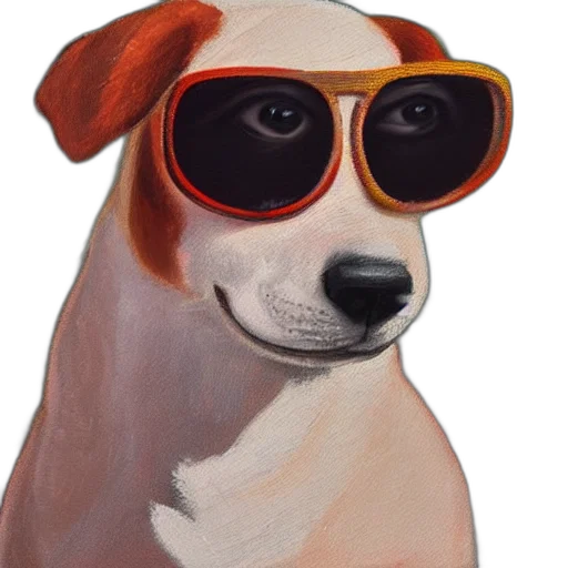 animal, face, oil painting, photorealistic transparent PNG cut-out