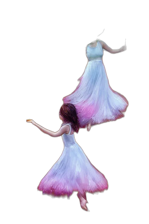 dress, hair, crown, flower, concept art, 3d render, watercolor, fantasy art transparent PNG cut-out
