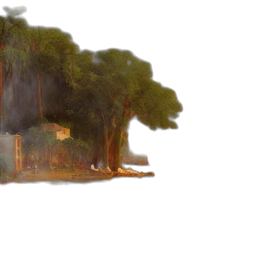 tree, building, concept art, 3d render transparent PNG cut-out