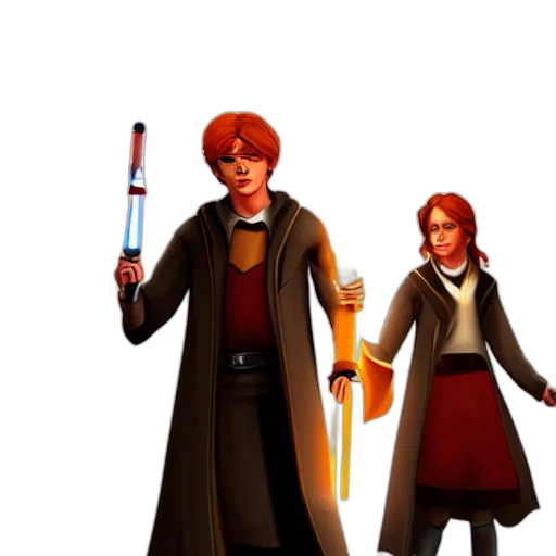 staff, concept art, 3d render, pixel art transparent PNG cut-out