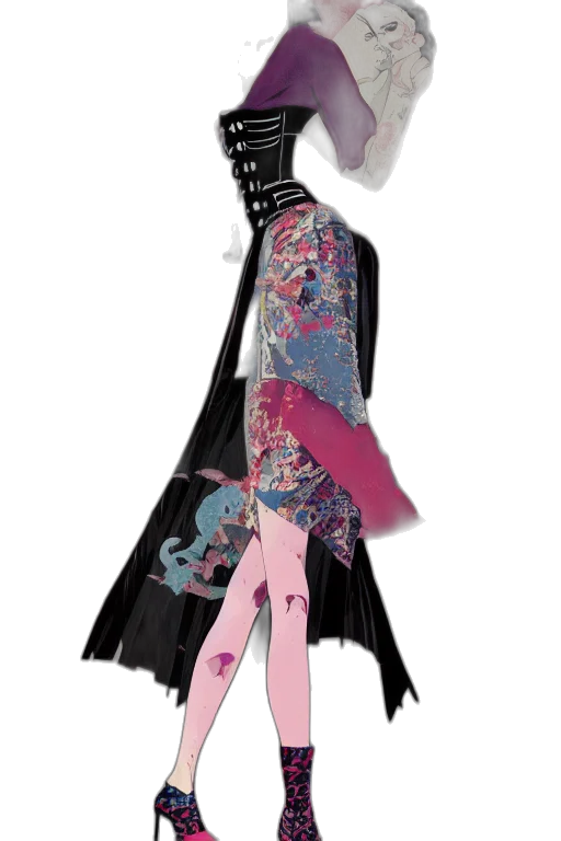 dress, staff, jacket, umbrella, concept art, cartoon, anime, fantasy art transparent PNG cut-out
