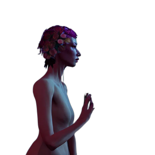 robot, crown, mask, dress, 3d render, cyberpunk, concept art, photorealistic transparent PNG cut-out