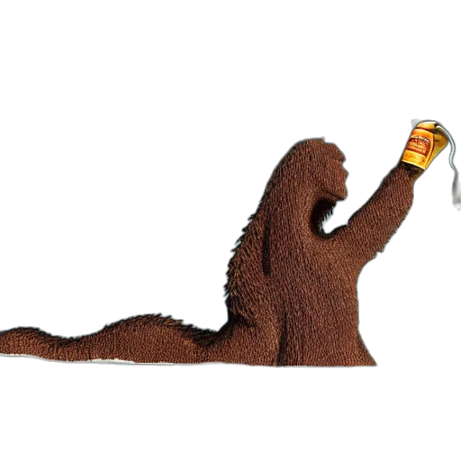 creature, dragon, animal, bottle, lochness, monster, meeting, bigfoot transparent PNG cut-out