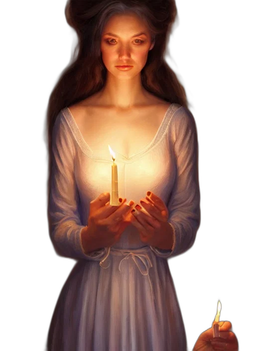 dress, face, staff, jewelry transparent PNG cut-out