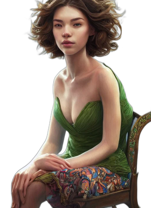 dress, jewelry, face, crown transparent PNG cut-out