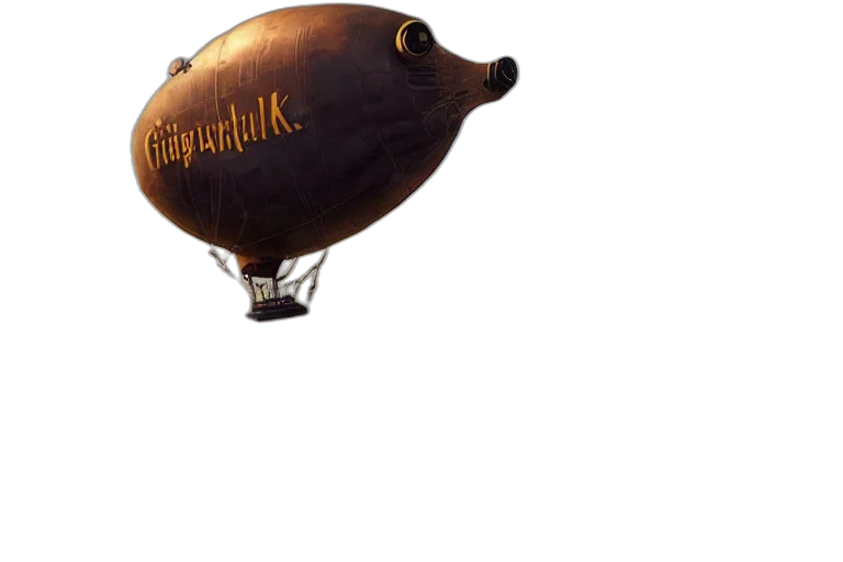 animal, weapon, mask, creature, 3d render, concept art, photorealistic, pig-blimp transparent PNG cut-out