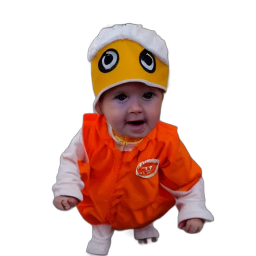 hat, staff, jacket, cute, baby, chick, dressed, inmate transparent PNG cut-out