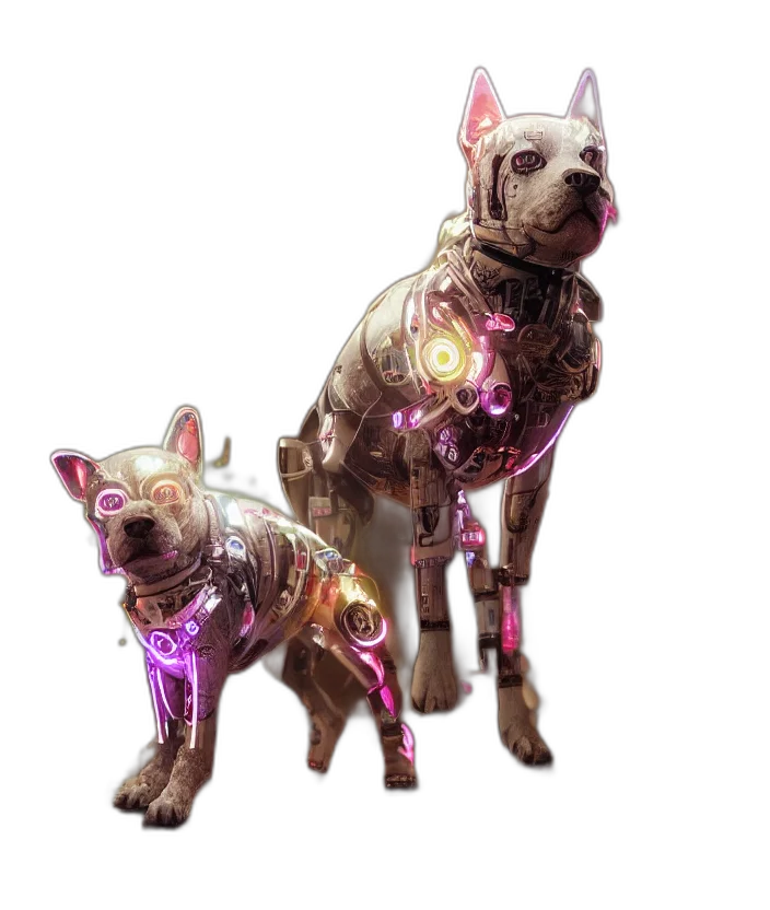 animal, cyberpunk, concept art, 3d render, fantasy art, neon lights, japanese, model transparent PNG cut-out
