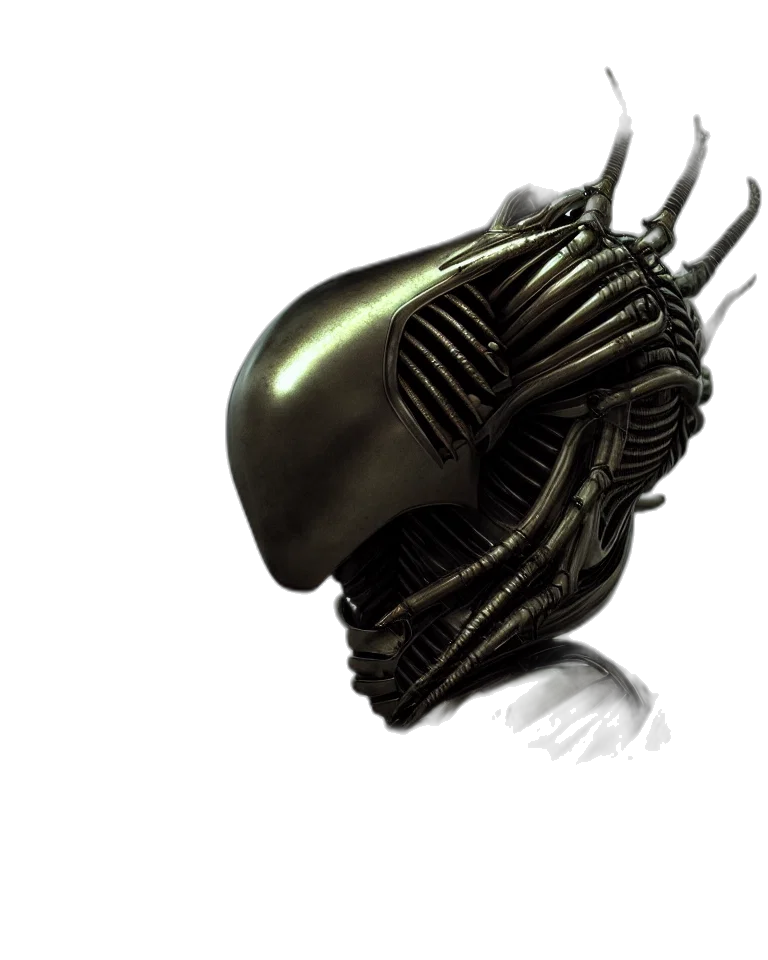 hair, mask, creature, robot, concept art, 3d render, cyberpunk, photorealistic transparent PNG cut-out