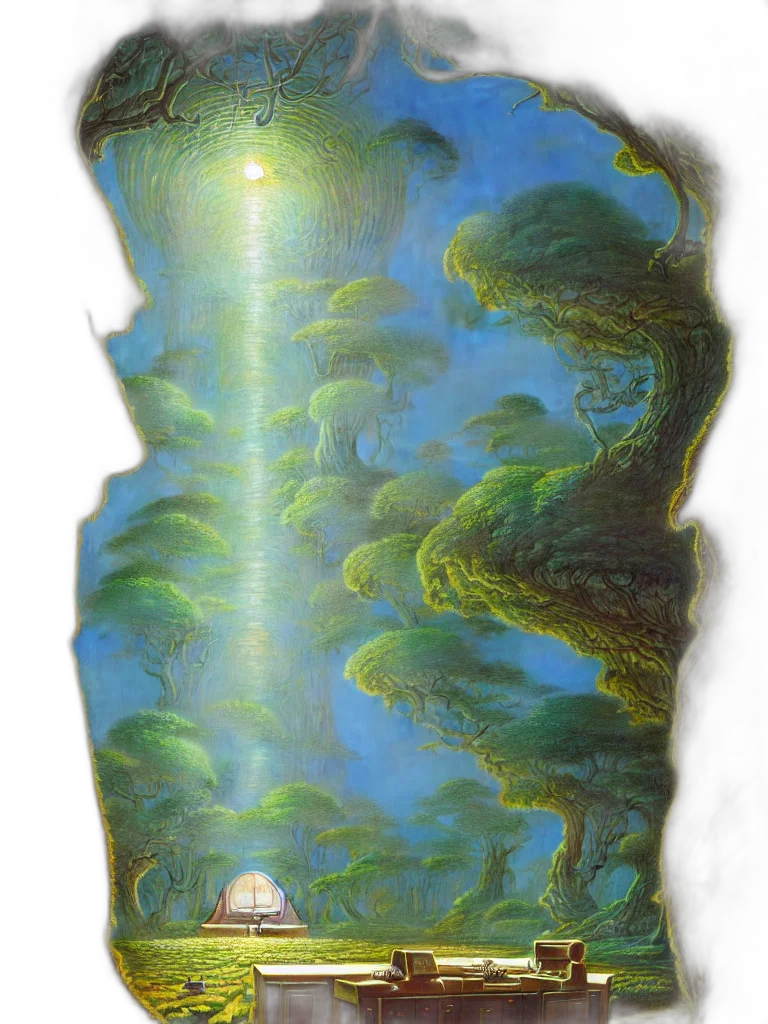 dragon, sword, tree, crown, fantasy art, concept art, oil painting, watercolor transparent PNG cut-out