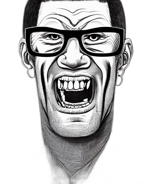 face, mask, creature, comic book art transparent PNG cut-out
