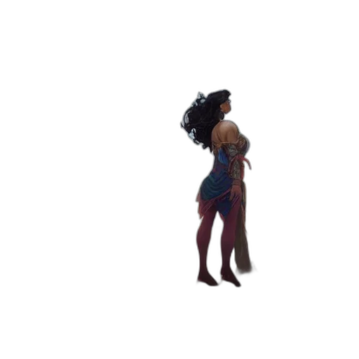 dress, staff, crown, hair transparent PNG cut-out