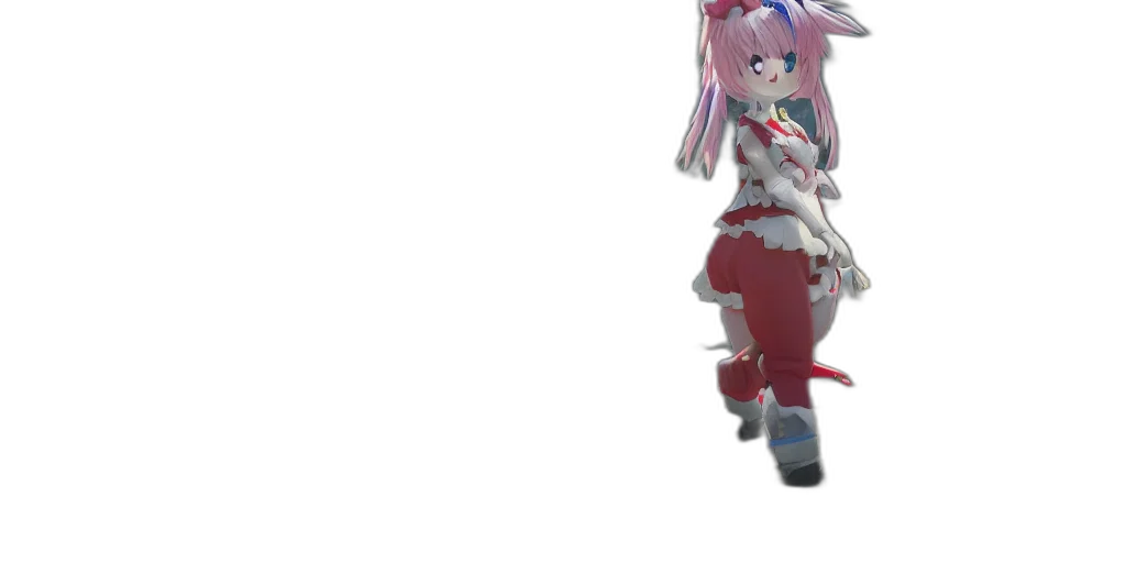 weapon, robot, dress, staff, 3d render, anime, concept art, vaporwave transparent PNG cut-out