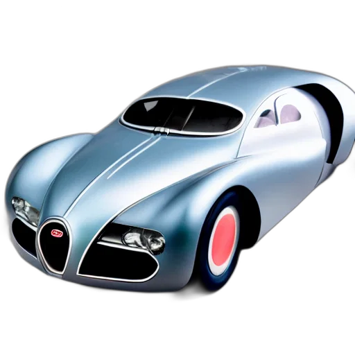 car, 3d render, concept art, photorealistic, cartoon, futuristic, bugatti, type transparent PNG cut-out