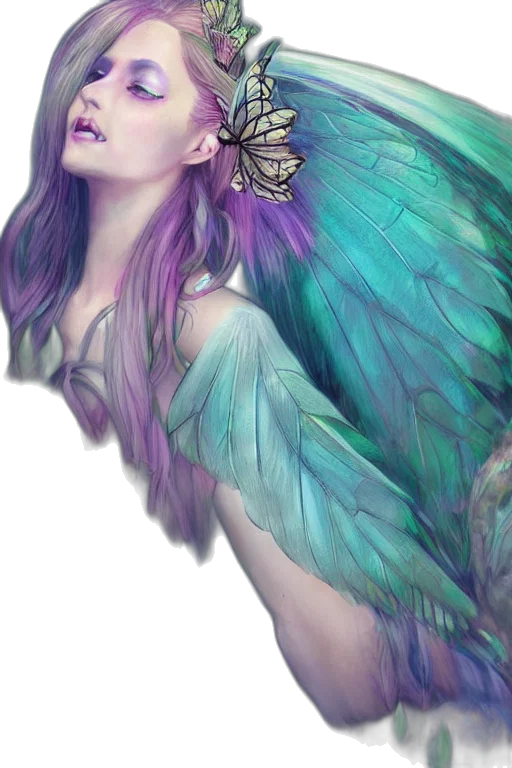 dragon, creature, dress, face, fantasy art, watercolor, photorealistic, concept art transparent PNG cut-out