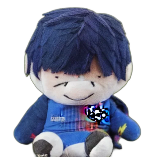 3d render, cartoon, lionel, messi, plushie, toy transparent PNG cut-out