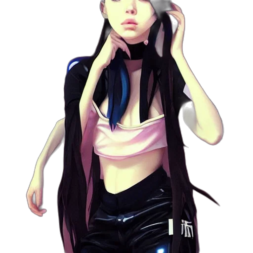 concept art, anime, fantasy art, cyberpunk, dark, neon, blue, monochrome transparent PNG cut-out