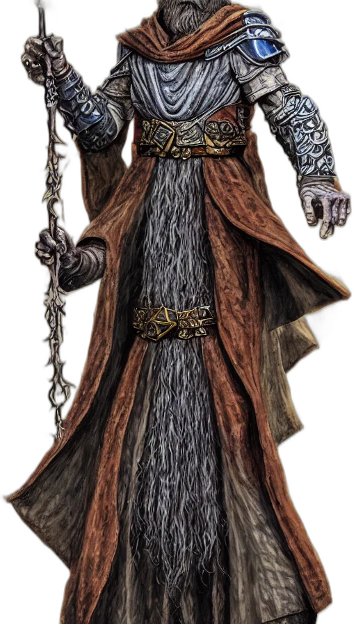 staff, sword, dress, mask, concept art, fantasy art, comic book art, 3d render transparent PNG cut-out