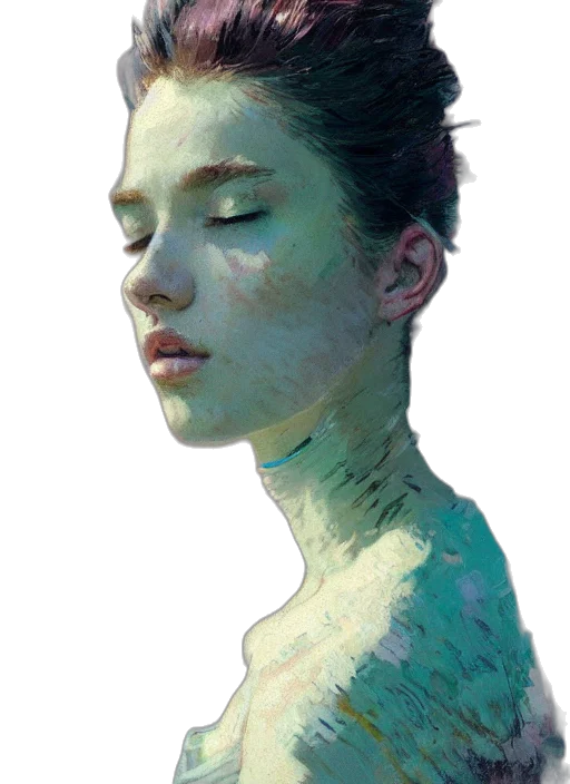 face, jewelry, creature, mask, photorealistic, concept art, watercolor, oil painting transparent PNG cut-out