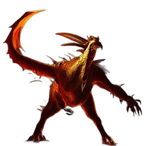 dragon, creature, animal, staff transparent PNG cut-out
